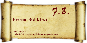 Fromm Bettina névjegykártya